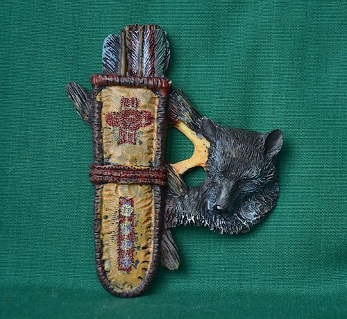 Relief toulec s medvědí hlavou - vel. 7x9cm