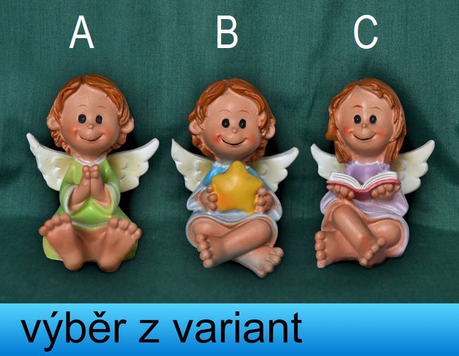 Andílek mini sedící - výška 4,5cm