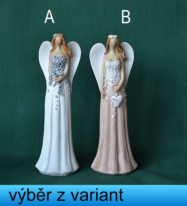 Andělka s věnečkem - výška 12,5cm