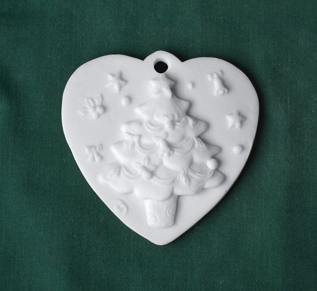 Relief srdce závěs, Vánoční stromeček 1 - 8,5x8,5cm