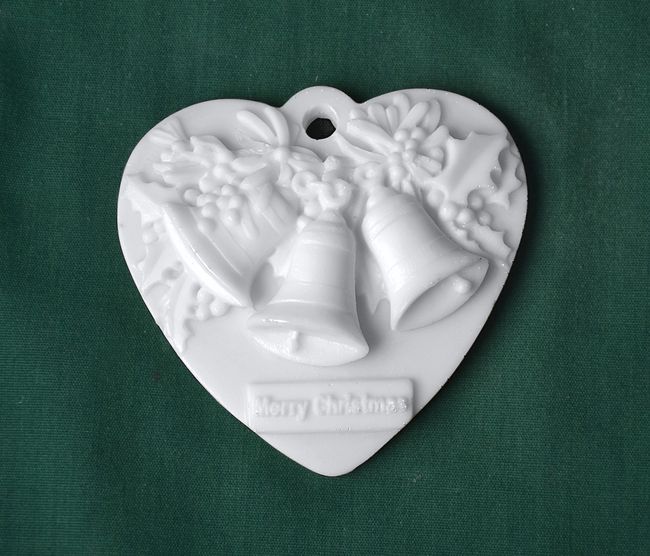 Relief srdce závěs, Zvonečky - 8,5x8,5cm