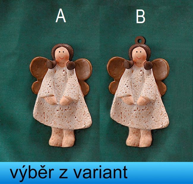 Relief Andělíček s hnědými křídly - vel 6cm