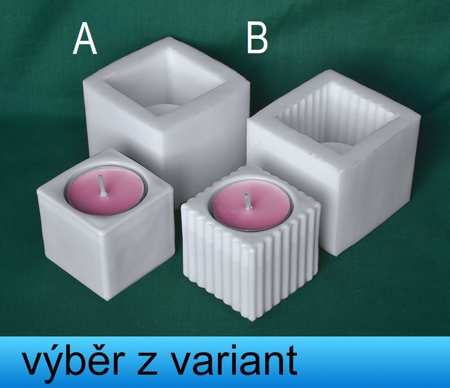 Forma svícen KOSTIČKA, na MALOU čajovou svíčku 5x5x5cm