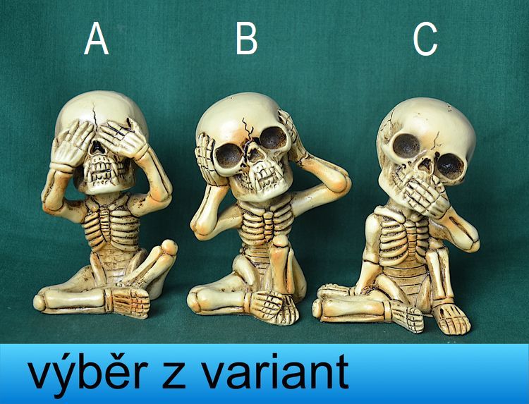 Lebka, Nevidím, neslyším, nemluvím - výška 10cm