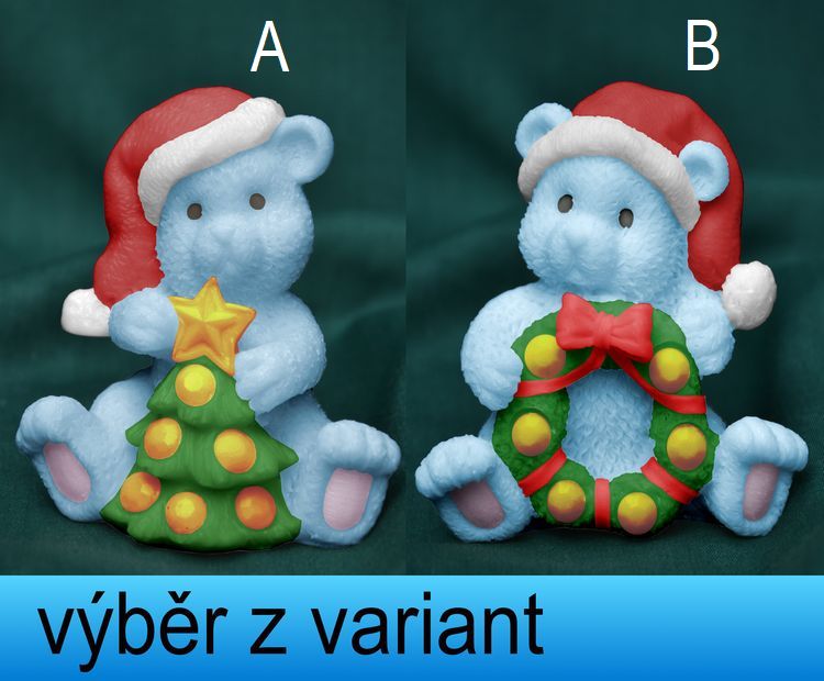 Vánoční medvídek, výška 8,5cm