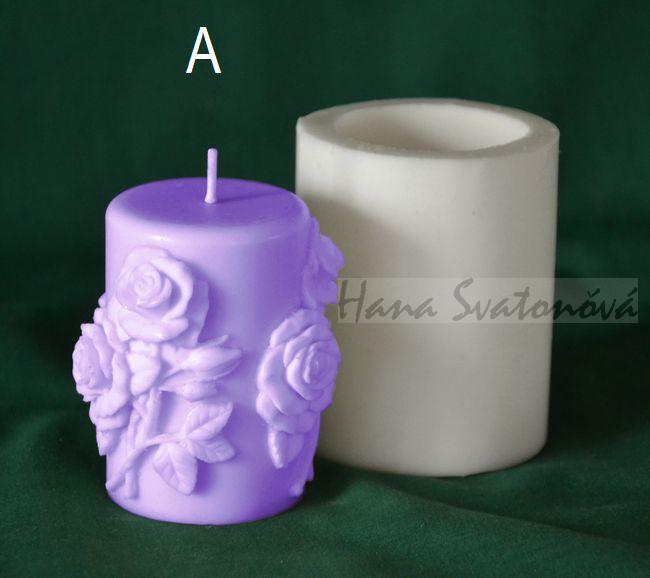 Válec Růže B - výška 7,5cm