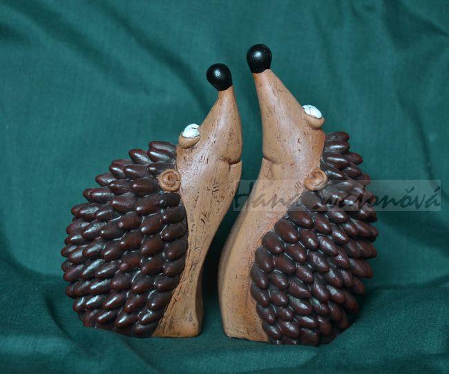 2 Ježci - výška 12,5/13cm