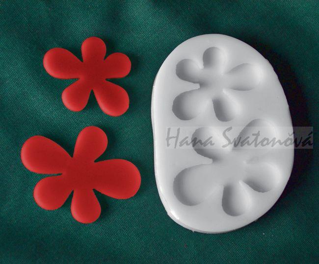 Relief 2 květy - vel. 4x3 a 3x2,3cm