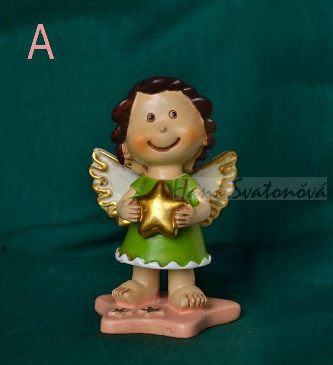 Andílek na hvězdě - výška 6,5cm