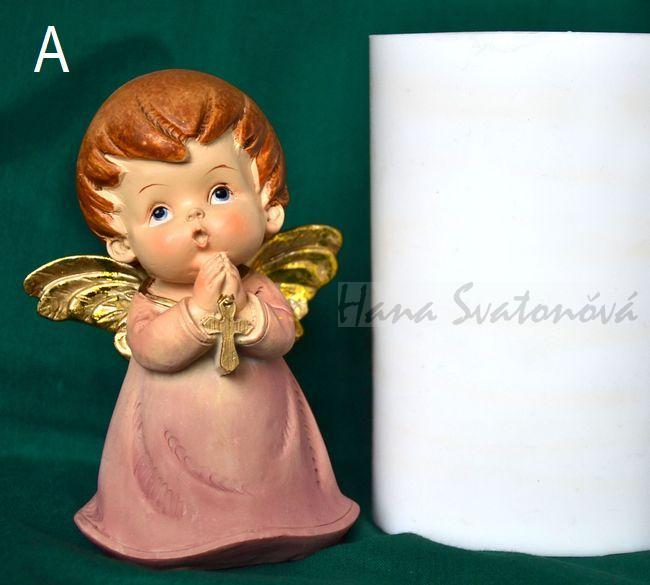 Andělíček buclatý se svíčkou - výška 12,5cm