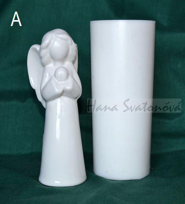 Anděl bílý se srdcem - výška 13cm