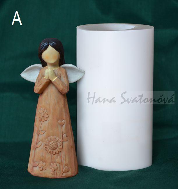 Anděl s bílými křídly - výška 12cm