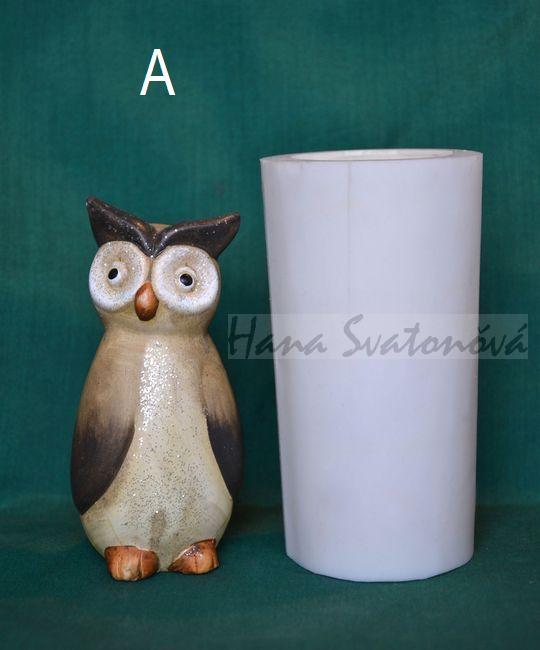 Sova štíhlá velká - výška 15,5cm