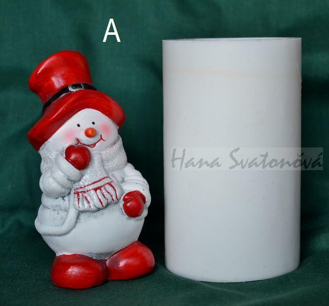 Sněhulák s červenou čepicí - výška 11cm