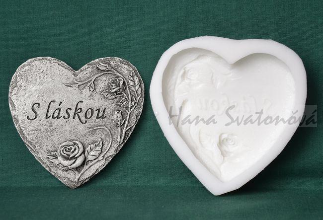 Relief Srdce S láskou - vel. 7,5x7,5cm