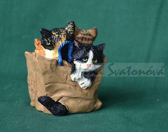 Koťata v pytlíku - výška 5cm