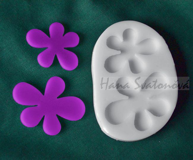 Relief 2 květy - vel. 4x3 a 3x2,3cm