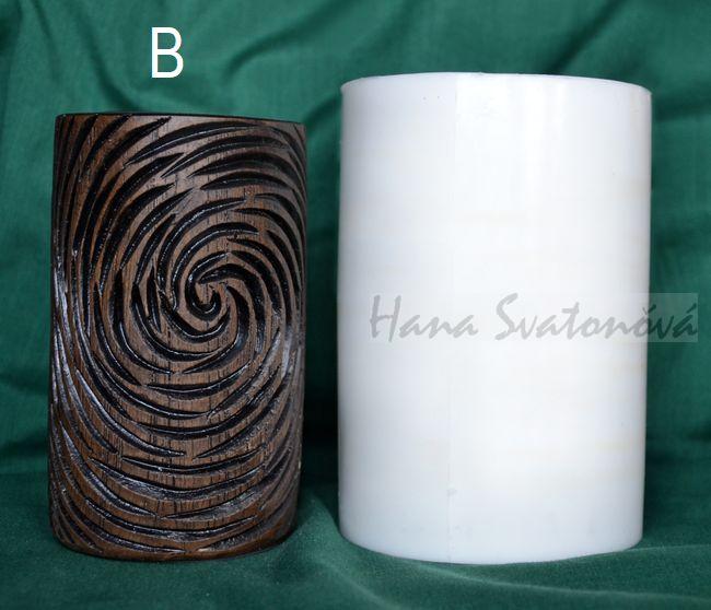 Válec dekor dřevo - výška 12cm