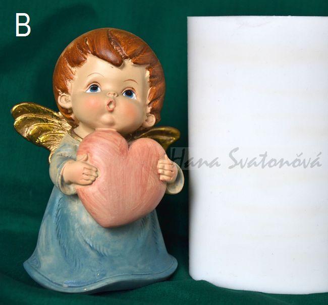 Andělíček buclatý se svíčkou - výška 12,5cm