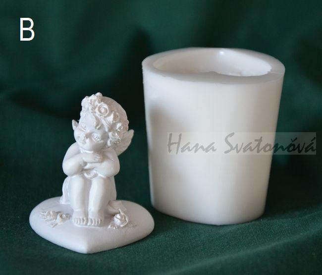 Andělíček na srdíčku - výška 4,5cm