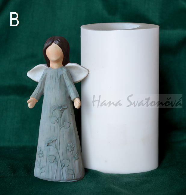 Anděl s bílými křídly - výška 12cm