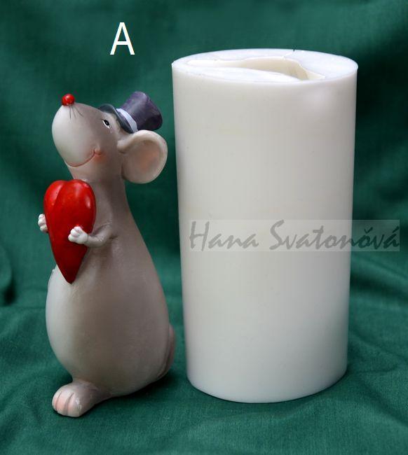 Myšák a Myška se srdíčkem - výška 13cm