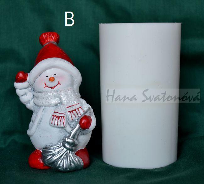 Sněhulák s červenou čepicí - výška 11cm