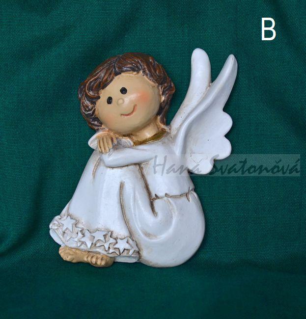 Relief Andílek bílý - vel. 5,5x7,5cm