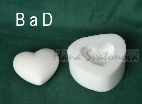 Srdce asymetrické vel. vel. 4,5x5x tloušťka 2cm